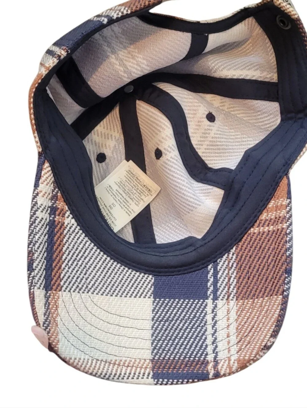 Outerknown Plaid Pattern Baseball Cap - Brown & Blue OS